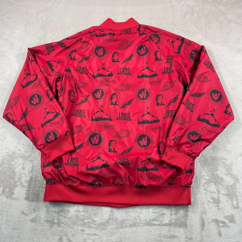 Nike Air Jordan 1985 Flight Club All Over Print Reversible Jacket Men XL Red AOP